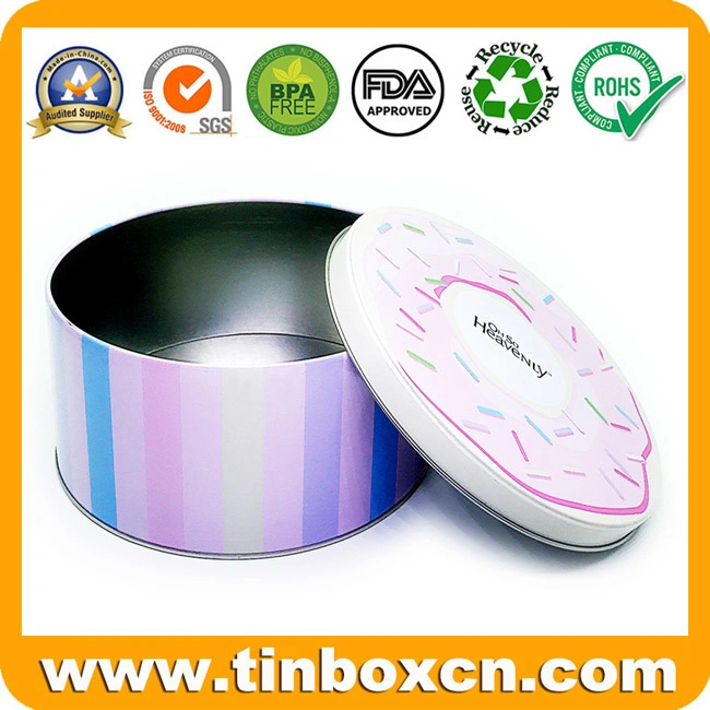 Bakery Food Packaging Box Round Metal Cake Tin